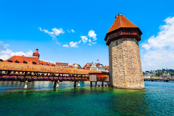 Kapellbrucke Bridge, Wasserturm Tower, Lucerne