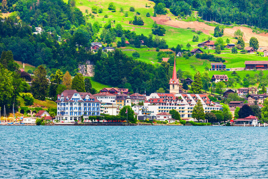 Weggis town on Lake Lucerne