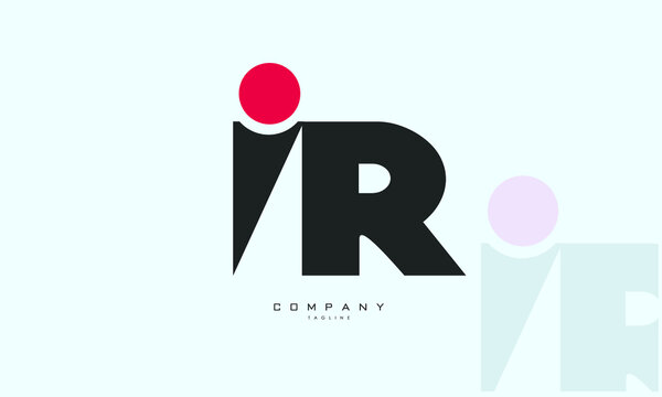 Alphabet letters Initials Monogram logo IR, RI, I and R
