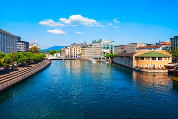 Naklejka premium Geneva panoramic view in Switzerland