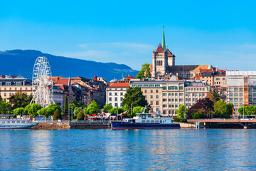 Fototapeta na wymiar Geneva panoramic view in Switzerland