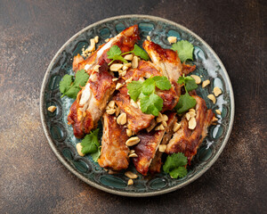 Chinese Pork ribs with peanuts and coriander