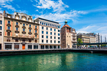Tour l'Ile clock tower, Geneva