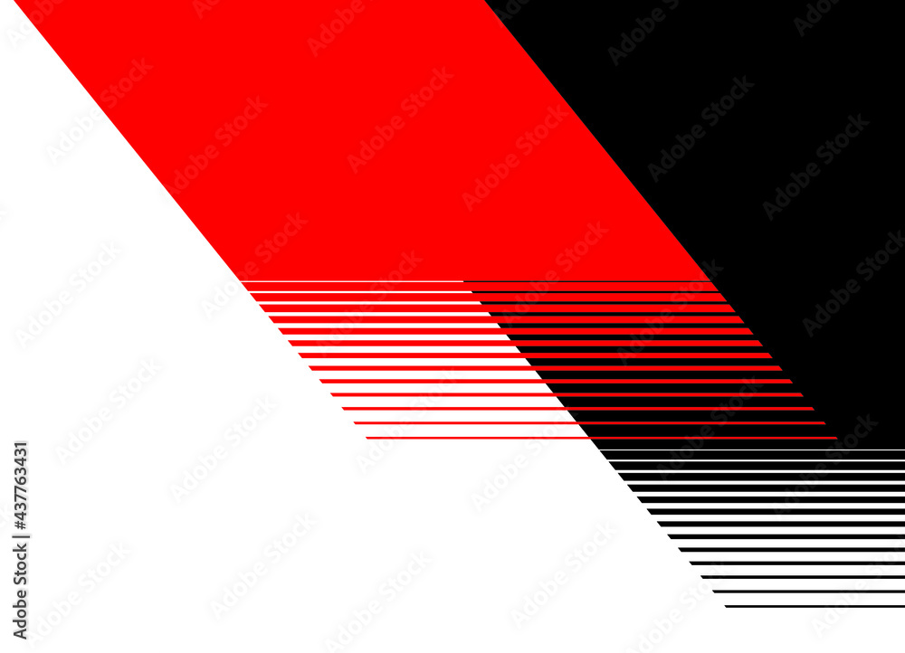 Poster striped background with black and red shapes blending smoothly into one another. trendy vector backg