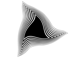 Abstract striped triangular pattern. Trendy black and white vector background
