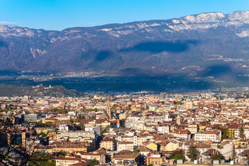 Fototapeta na wymiar Bolzano aerial panoramic view, Italy