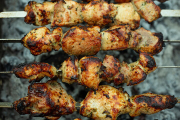 shish kebab on the grill