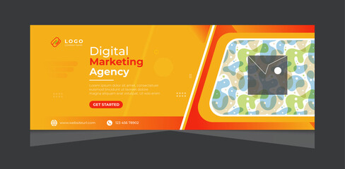 Digital marketing Facebook cover banner template 