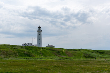 Fototapeta na wymiar view of the Hirtshals lighthouse in northern Denmark