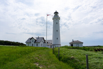 Fototapeta na wymiar view of the Hirtshals lighthouse in northern Denmark