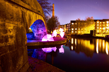 Ashton Under Lyne Canal Basin at Night 