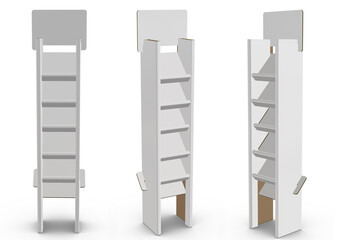 3D rendering - High resolution image Floor standing leaflet holders and magazine racks Isolated on a white background high quality details