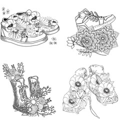 Coloring pages set fashion accessories
