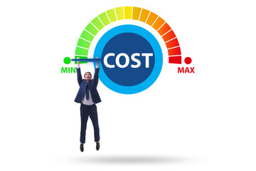 Cost management concept with businessman