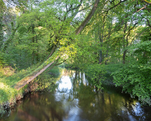 river Dinkel near village of Losser in part of dutch province of overijssel called Twente