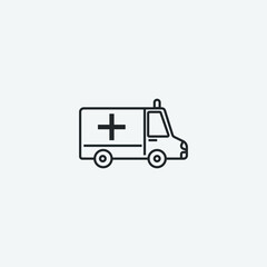 Ambulance vector icon illustration sign