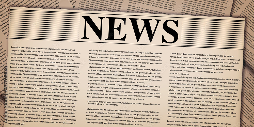 Wall mural abstract vintage style newspaper in old style backdrop design. newspaper of past background concept