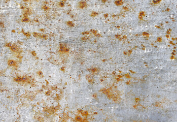 Texture of an old, rusty and scratched metal plate