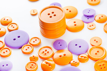 colorful Acrylic buttons in white background