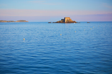 Scenic view of sea at early morning in Saint-Malo, Brittany, France