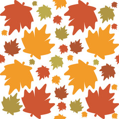 Fototapeta premium Maple Leaves Falling Seamless pattern Background or fall design element Leaf fall vector illustration