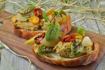 Bruscetta with Fresh salad italian food
