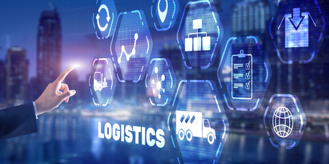 Logistic network distribution concept 2021. Smart technology