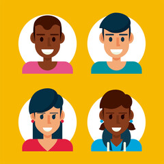 Fototapeta premium four young people