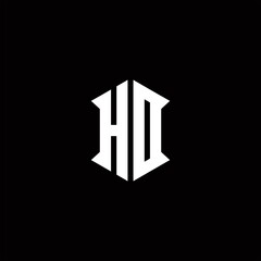 HD Logo monogram with shield shape designs template