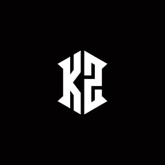 KZ Logo monogram with shield shape designs template