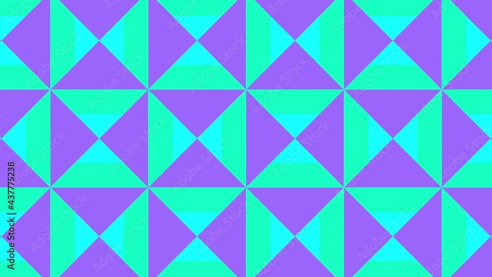 Poster motion graphic seamless loop animation in retro flat style. vintage mosaic with geometric animated t