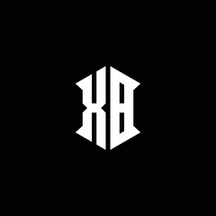 XB Logo monogram with shield shape designs template