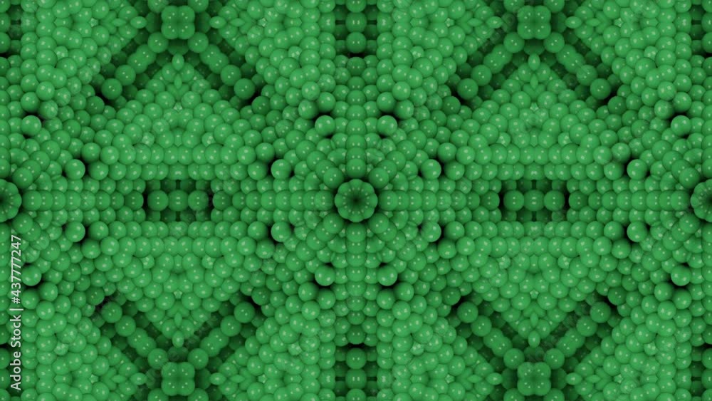 Fototapete abstract animated mosaic pattern with green balls. simple seamless loop motion graphic background