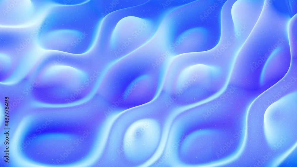 Poster beautiful abstract 3d surface with glitter sparkles, abstract 3d waves on surface. blue gradient, so