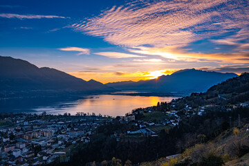 Sunset over the lake - Gordola Ticino, Switzerland