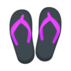 Flip Flop Pink Sign Emoji Icon Illustration. Summer Sandal Vector Symbol Emoticon Design Clip Art Sign Comic Style.