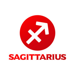 Sagittarius Icon Zodiac Symbols. Illustration Sign Astrology Stars Constellations Design Horoscope. 