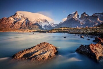 Amazing natural wonders of Patagonia, Chile, Argentina. Fitz Roy, Torres del paine, Cerro Torres.