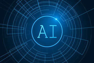 Artificial Intelligence ,AI chipset on circuit board, futuristic Technology Concept	
