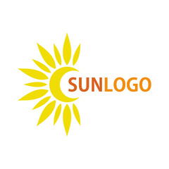 Sun icon, logo. Summer design. Vector illustration