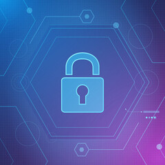 Cyber security technology concept , Shield With Keyhole icon , personal data , vector illustration	
