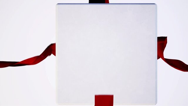 A animation of gift box being opened with alpha channel for composition.
