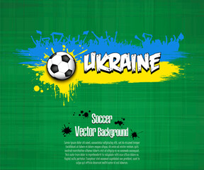 Flag of Ukraine and soccer fans