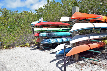 Rental Kayaks at a Beach in South Florida