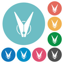 Clothespin flat round icons