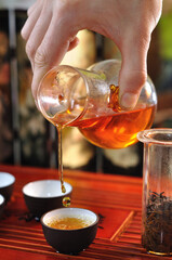 Chinese tea ceremony. Traditional asian tea set.