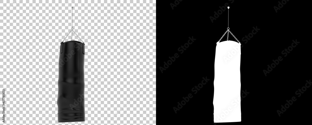 Poster punching bag isolated on background with mask. 3d rendering - illustration