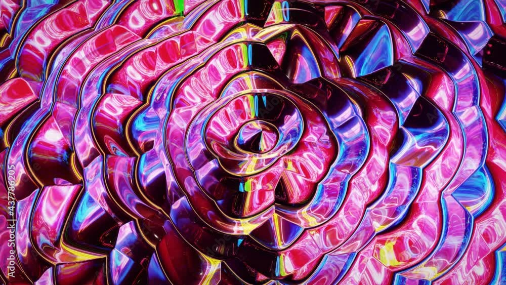 Poster looped abstract iridescent fluid background. beautiful wavy glass surface of liquid with pattern, gr
