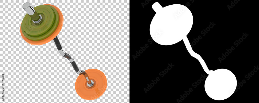 Poster barbell isolated on background with mask. 3d rendering - illustration