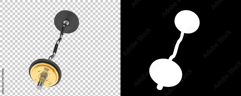Poster barbell isolated on background with mask. 3d rendering - illustration